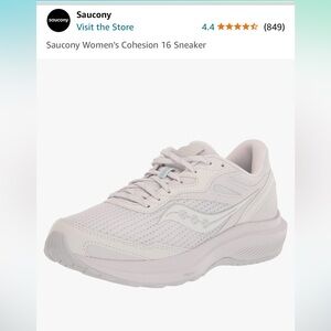 Saucony Women’s Cohesion 16 Sneaker in White Sz 9